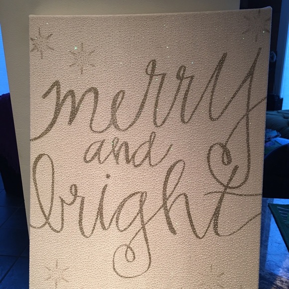 Merry & Bright Canvas Wall Shelf Decor - Picture 7 of 9